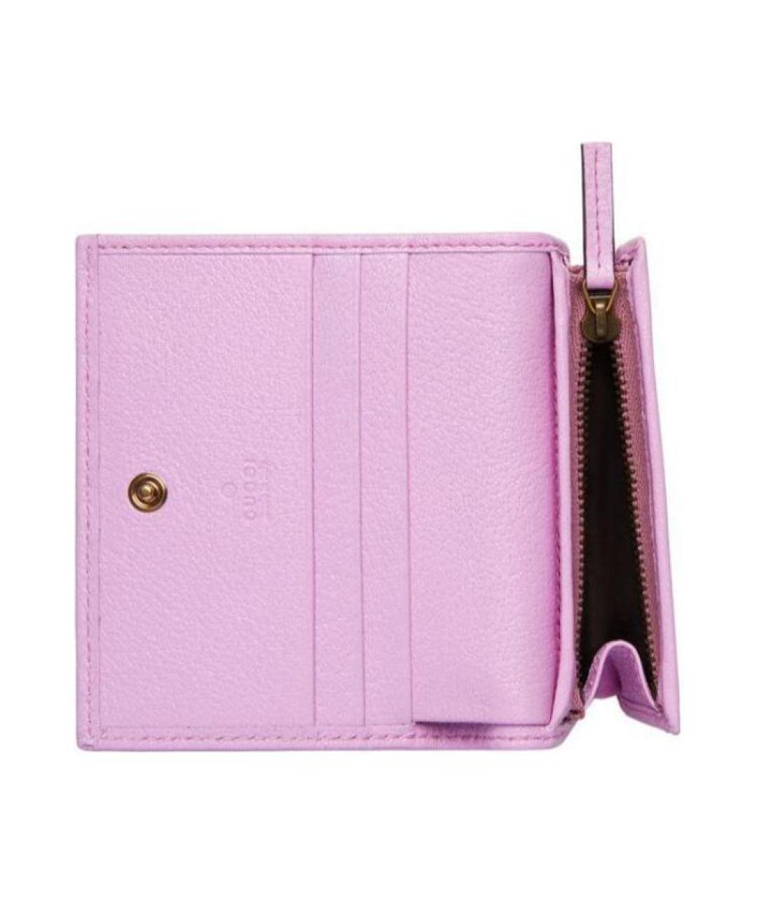 GUCCI Розовый кожаный кошелек, фото 4