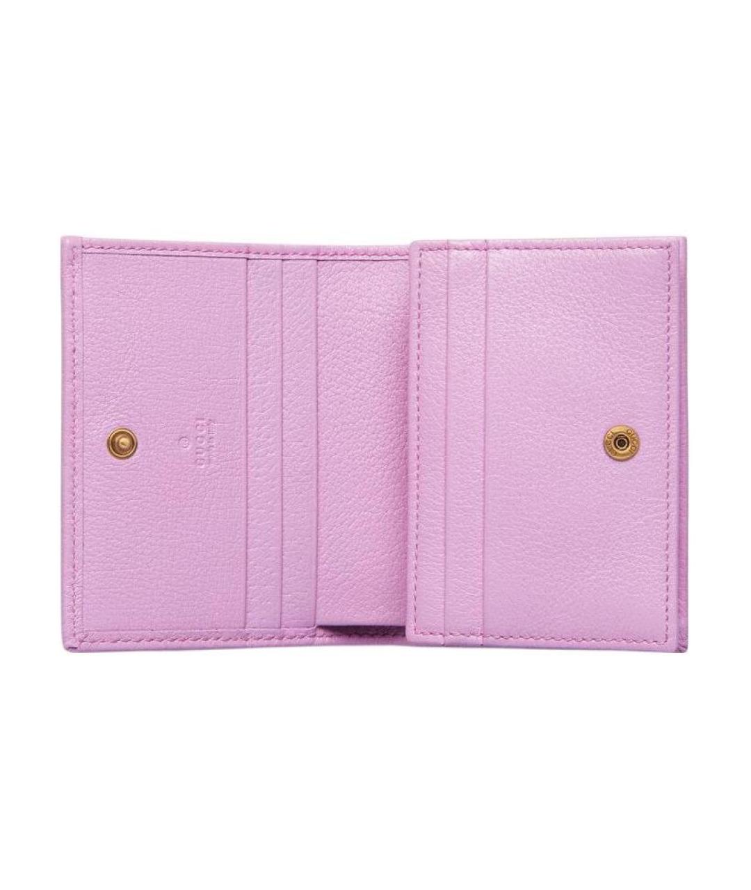 GUCCI Розовый кожаный кошелек, фото 5