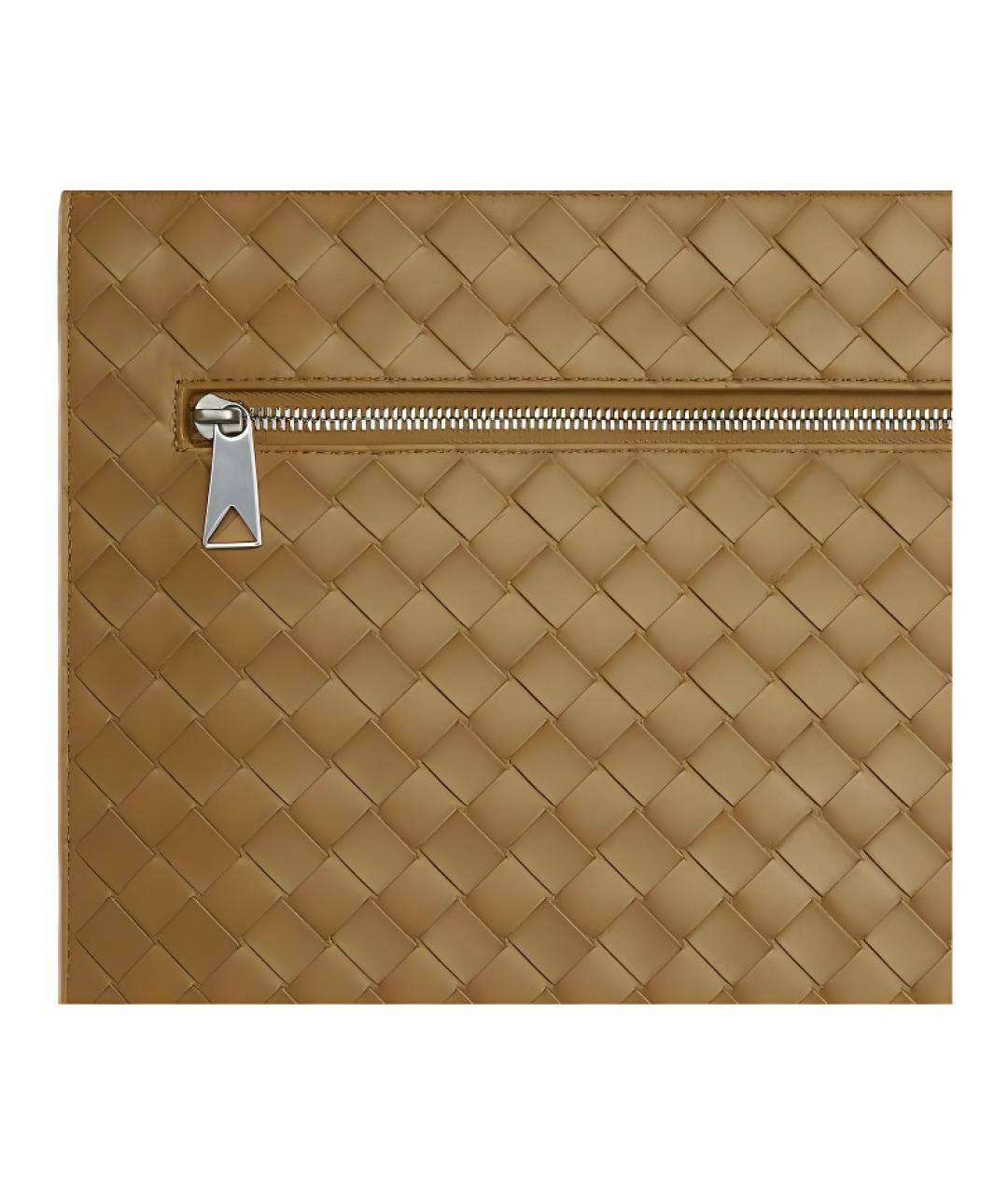 BOTTEGA VENETA Горчичная кожаная папка для документов, фото 4