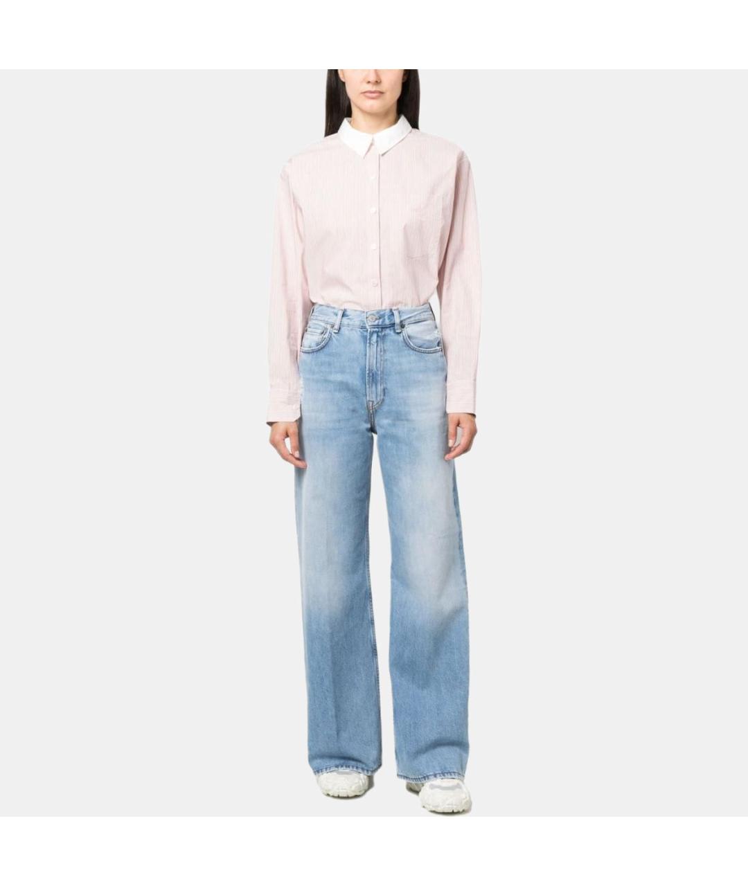 ACNE STUDIOS Синие хлопковые прямые джинсы, фото 2