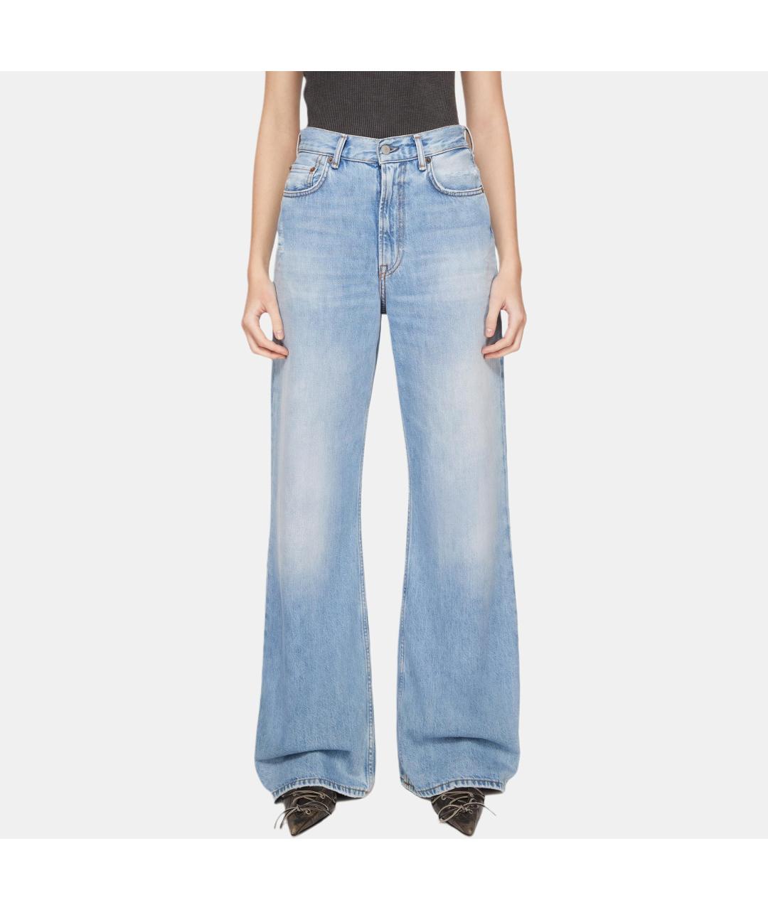 ACNE STUDIOS Синие хлопковые прямые джинсы, фото 4