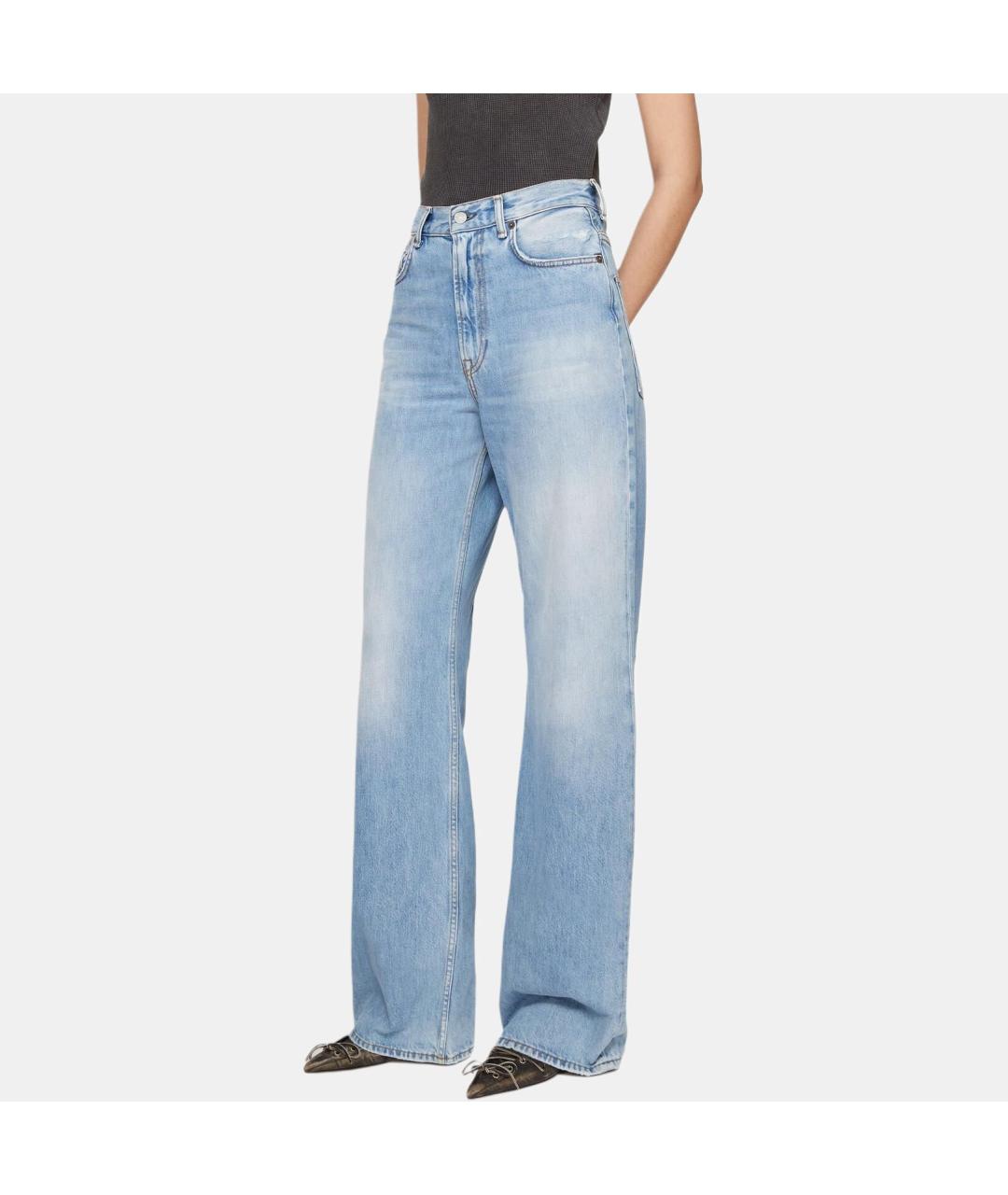 ACNE STUDIOS Синие хлопковые прямые джинсы, фото 3