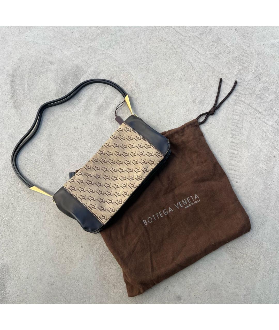 BOTTEGA VENETA Коричневая тканевая сумка с короткими ручками, фото 9