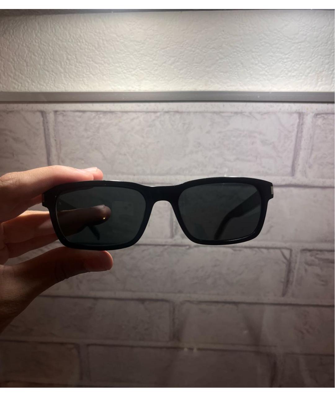SAINT LAURENT Черные пластиковые солнцезащитные очки, фото 5