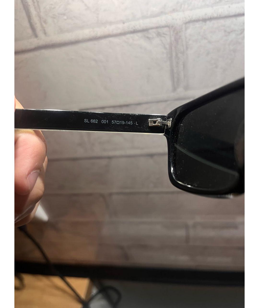 SAINT LAURENT Черные пластиковые солнцезащитные очки, фото 3