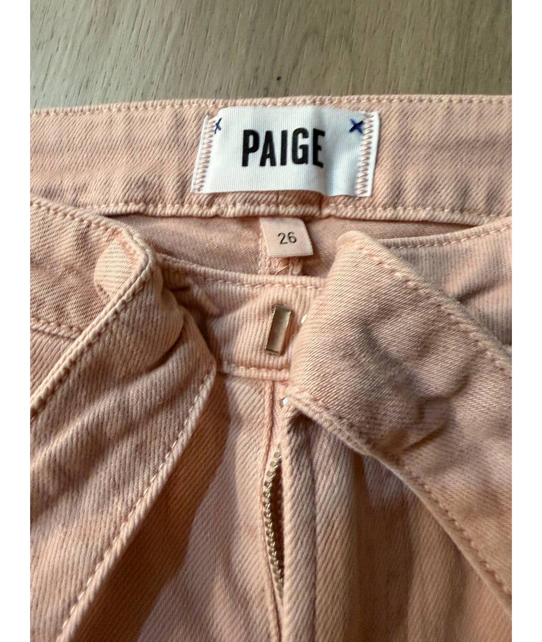 PAIGE Розовые хлопко-эластановые джинсы клеш, фото 3