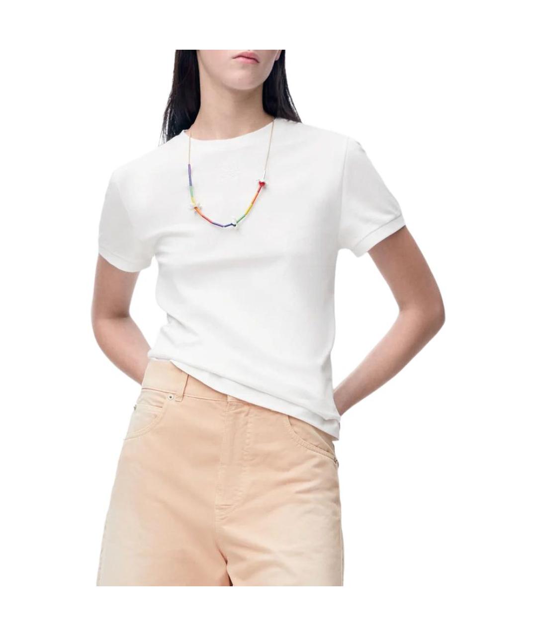 LOEWE Белая хлопковая футболка, фото 2