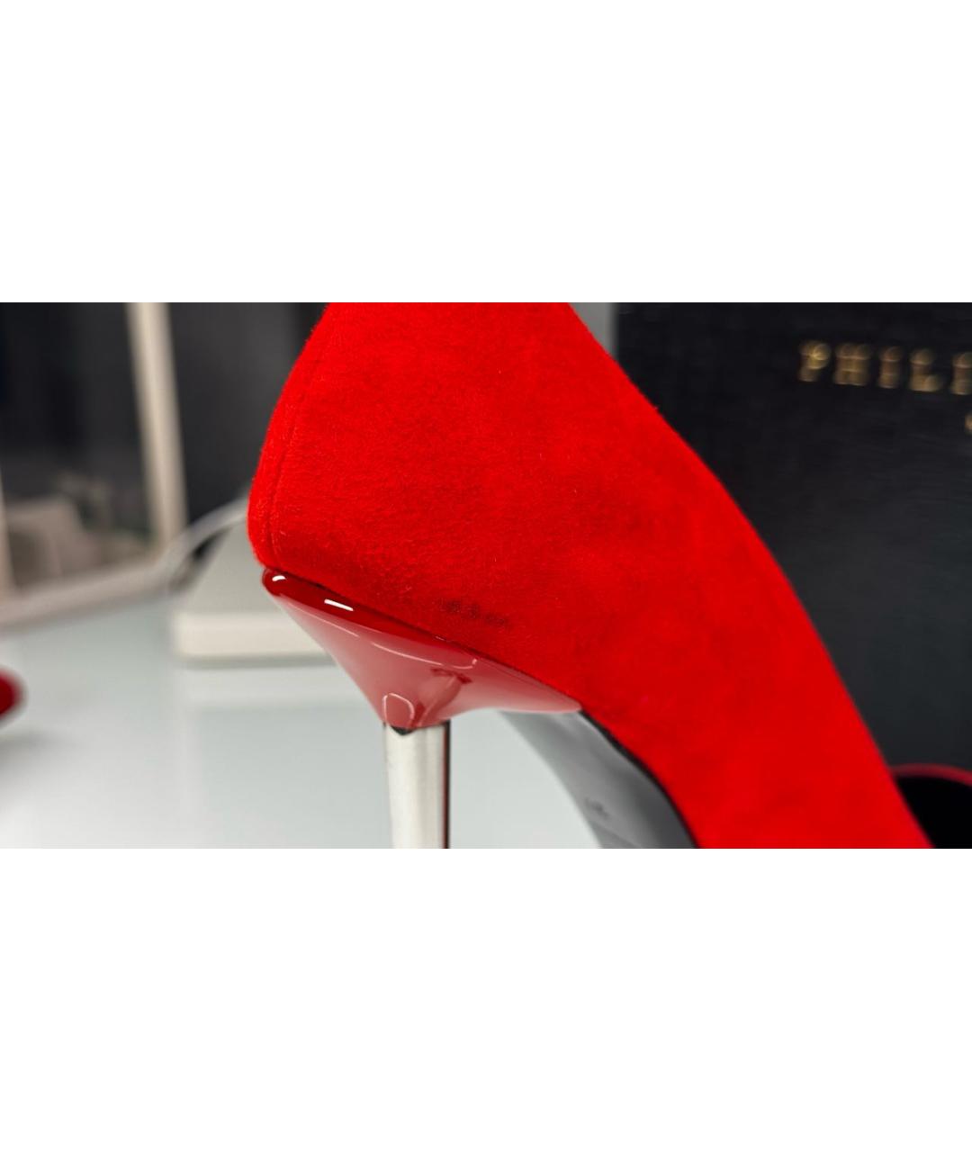 PHILIPP PLEIN Красные замшевые туфли, фото 7