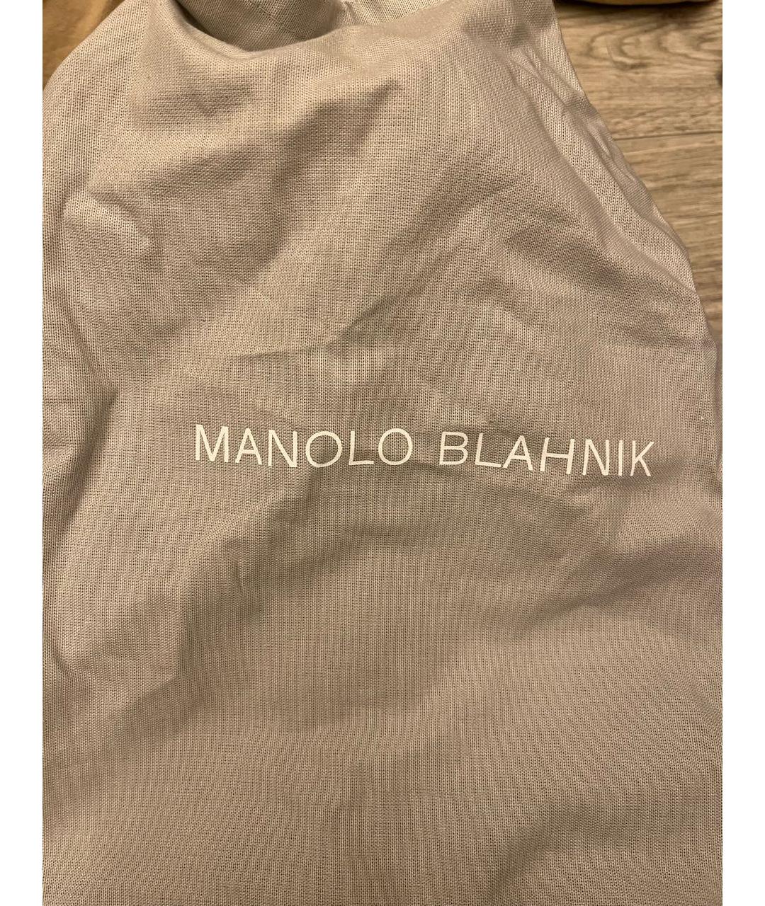 MANOLO BLAHNIK Серые кожаные туфли, фото 8