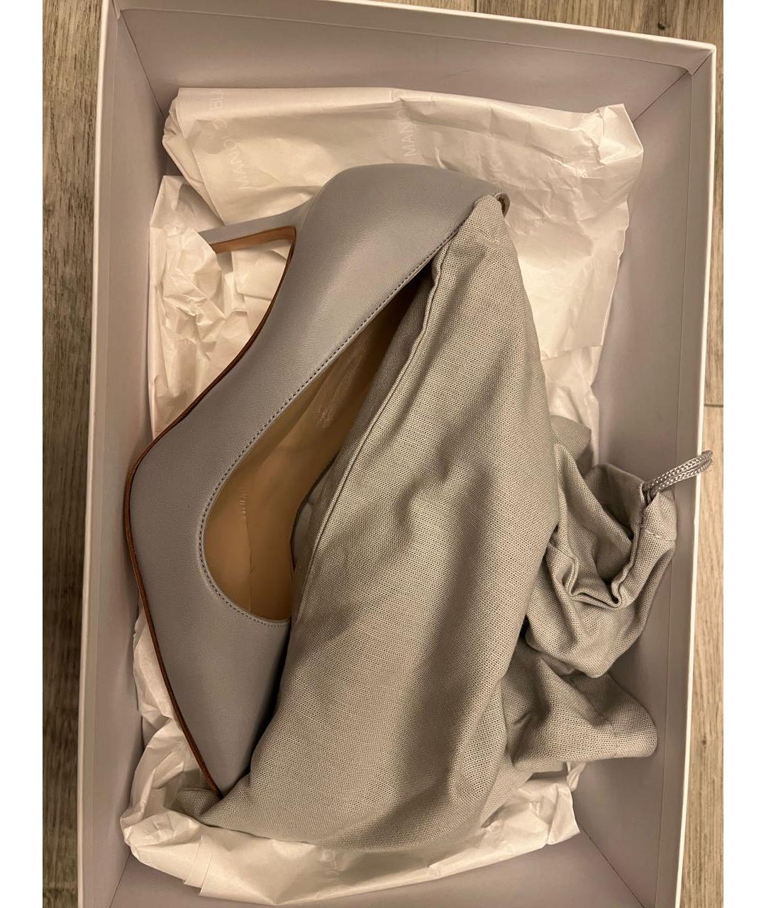 MANOLO BLAHNIK Серые кожаные туфли, фото 6