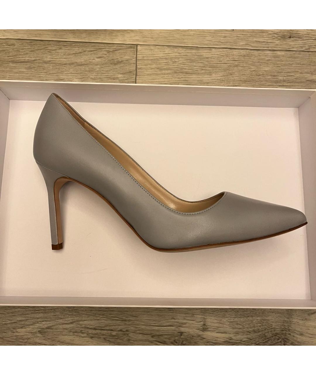 MANOLO BLAHNIK Серые кожаные туфли, фото 9