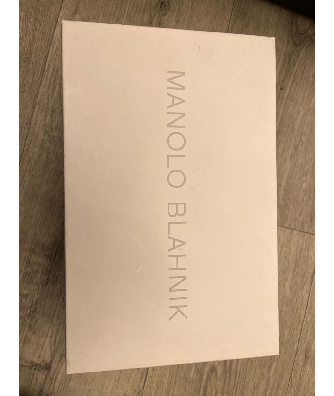 MANOLO BLAHNIK Серые кожаные туфли, фото 7