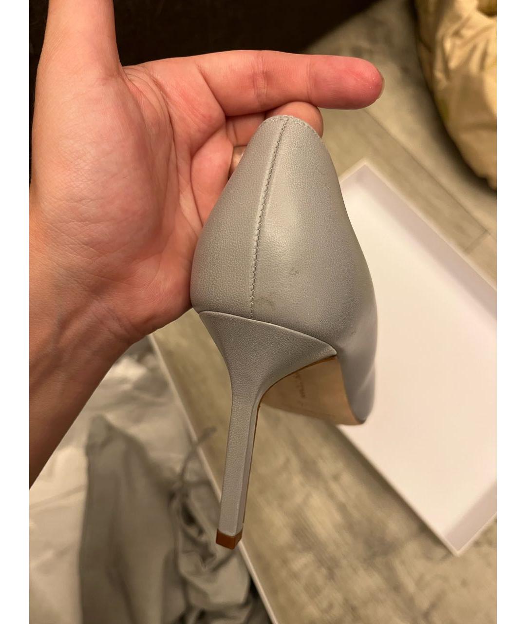 MANOLO BLAHNIK Серые кожаные туфли, фото 4