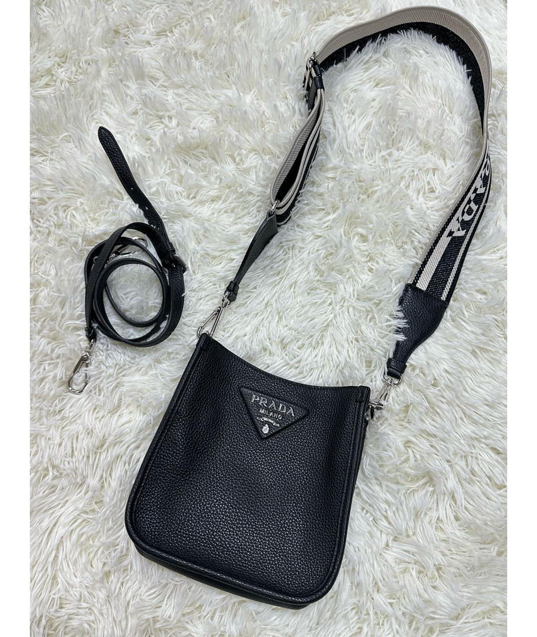 PRADA Черная кожаная сумка тоут, фото 9