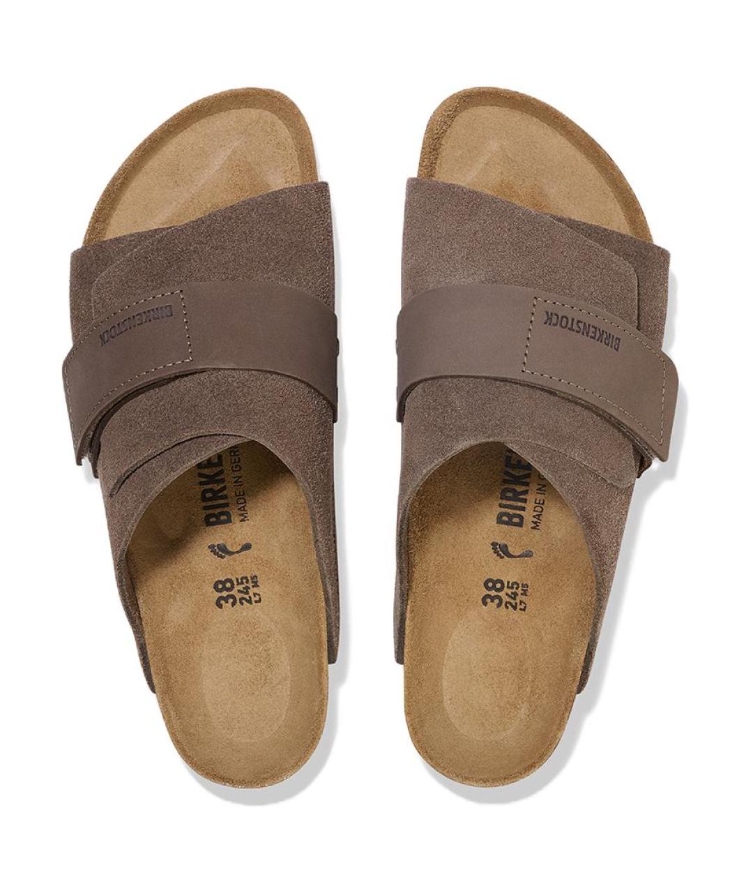 BIRKENSTOCK Коричневые замшевые шлепанцы, фото 3