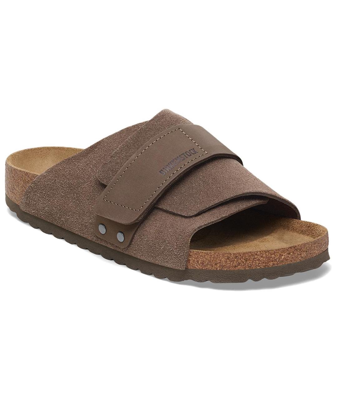 BIRKENSTOCK Коричневые замшевые шлепанцы, фото 2