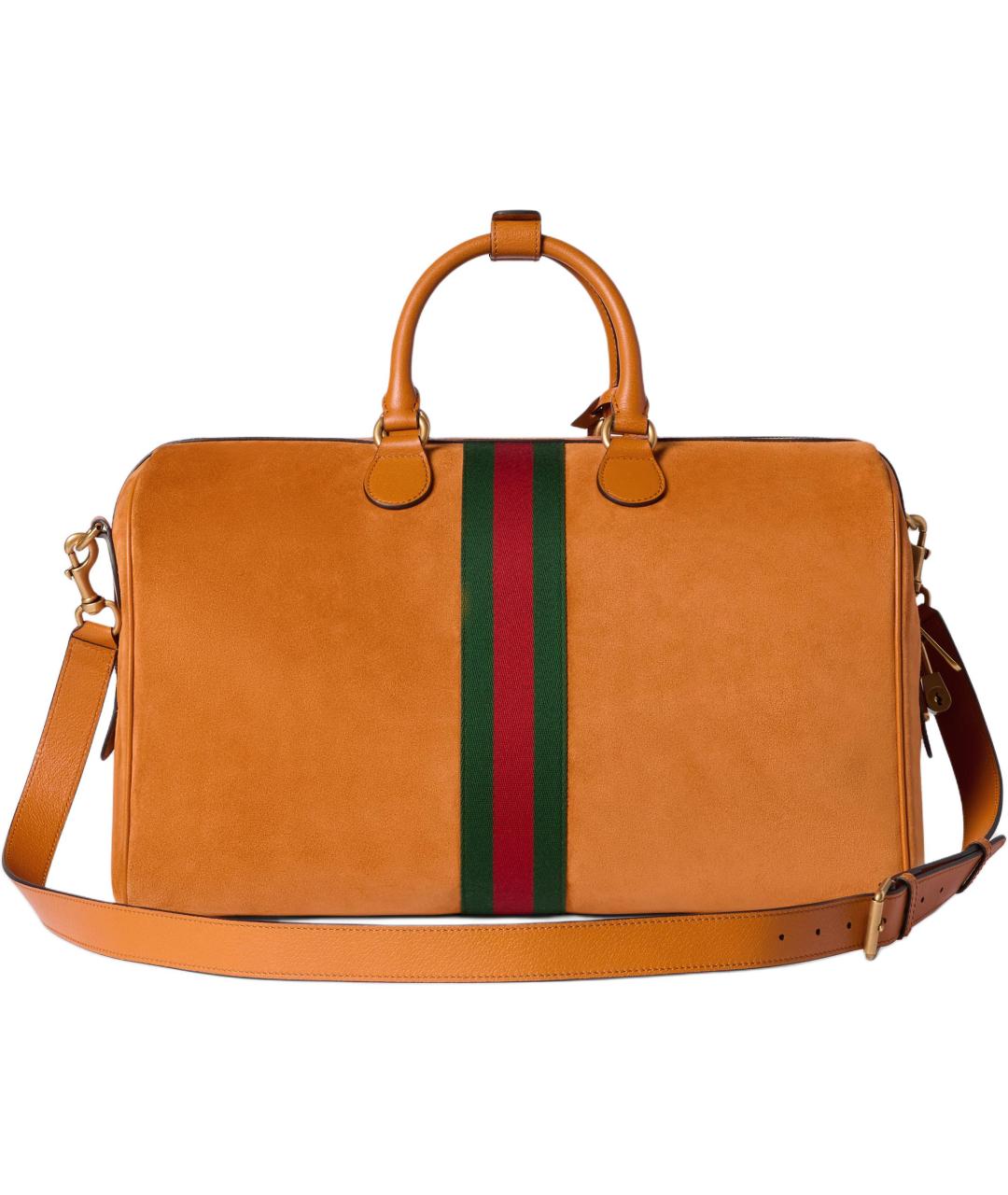 GUCCI Оранжевая замшевая дорожная/спортивная сумка, фото 4