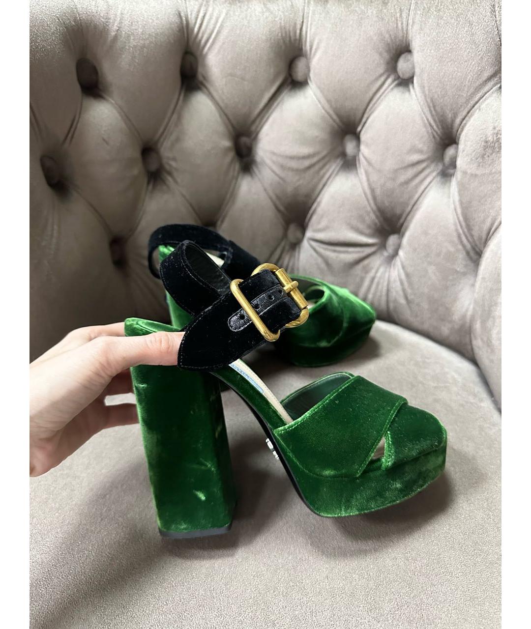 PRADA Зеленые босоножки, фото 8