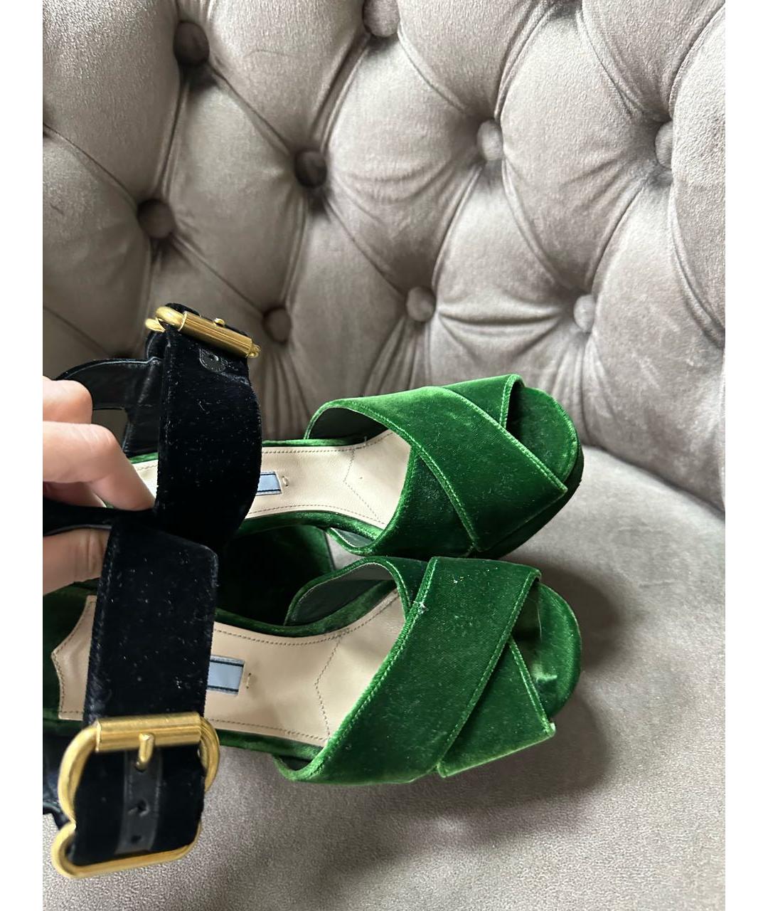 PRADA Зеленые босоножки, фото 6