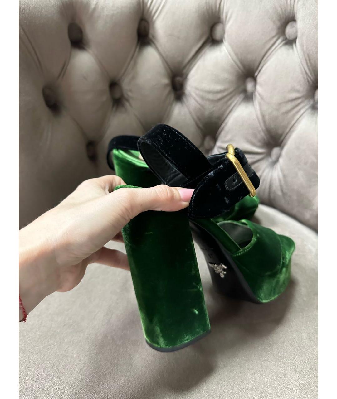 PRADA Зеленые босоножки, фото 3
