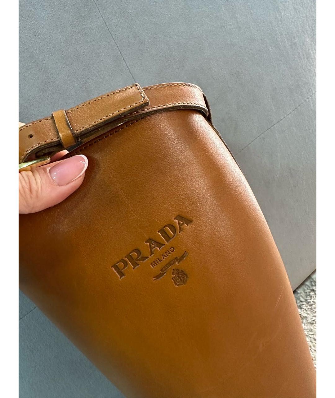 PRADA Коричневые кожаные сапоги, фото 3