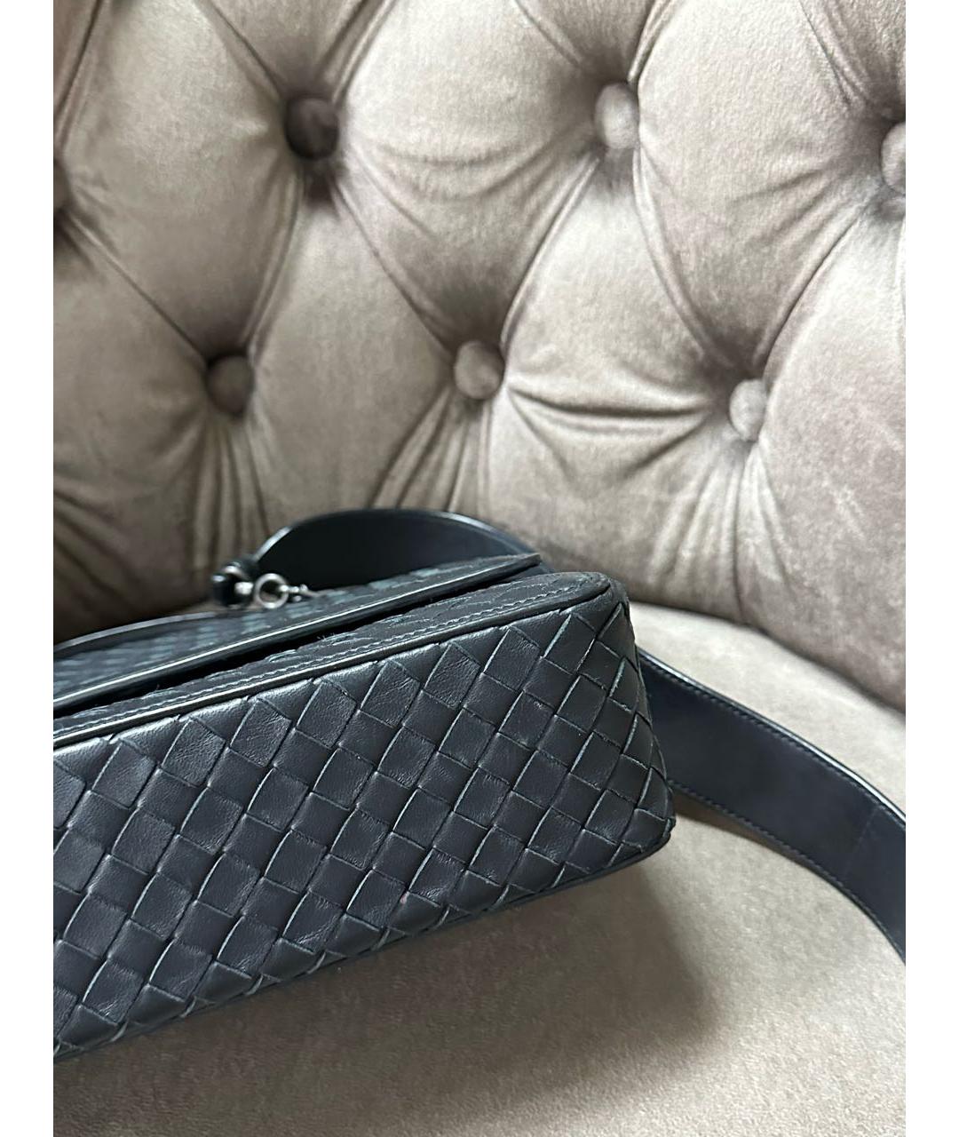BOTTEGA VENETA Черная кожаная сумка тоут, фото 4