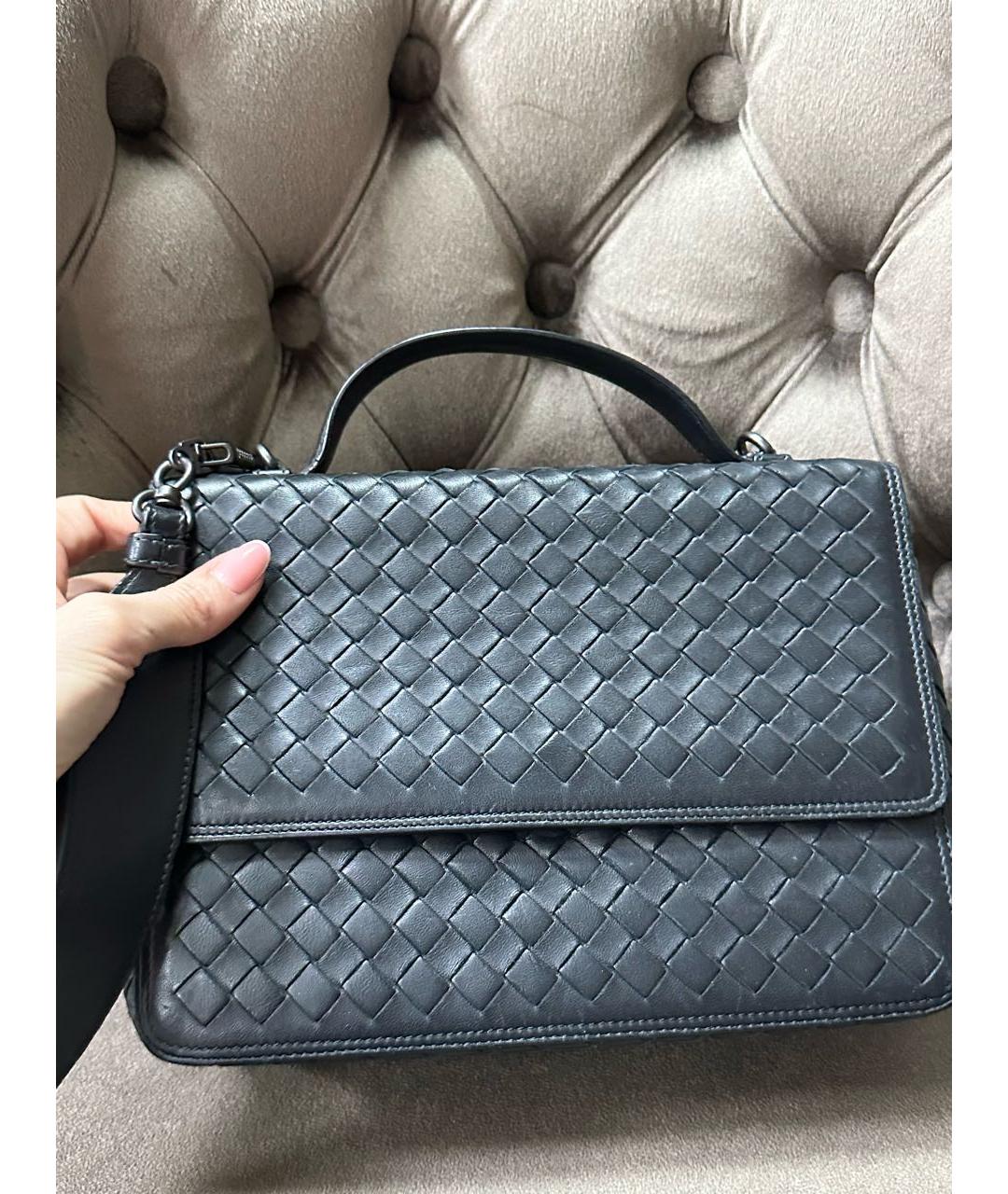 BOTTEGA VENETA Черная кожаная сумка тоут, фото 2