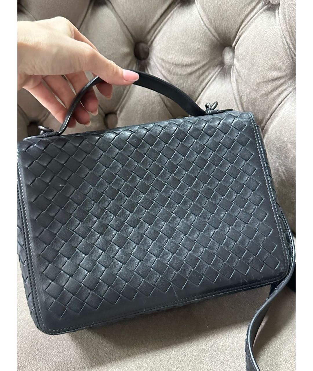 BOTTEGA VENETA Черная кожаная сумка тоут, фото 5