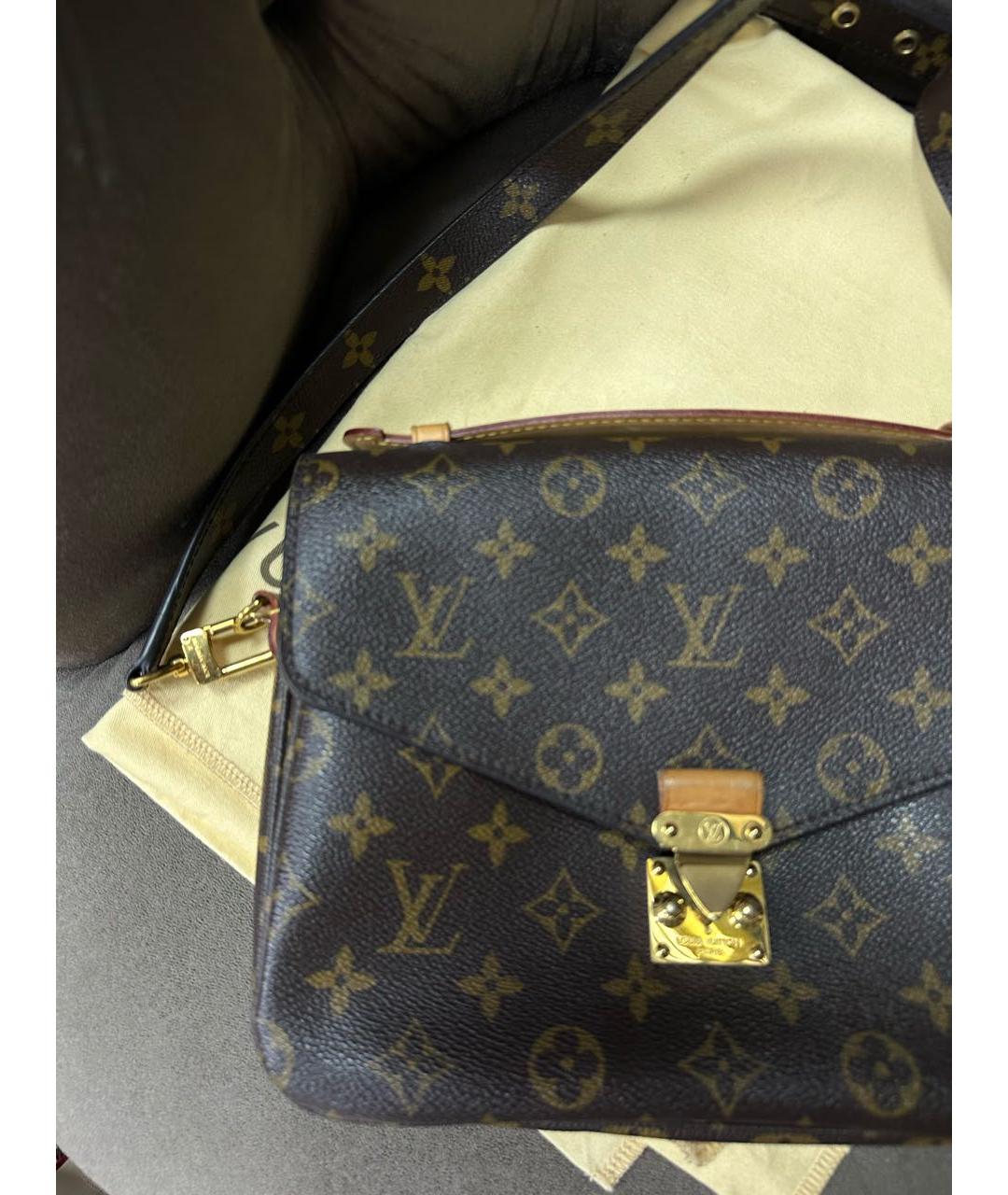 LOUIS VUITTON Коричневая кожаная сумка тоут, фото 2