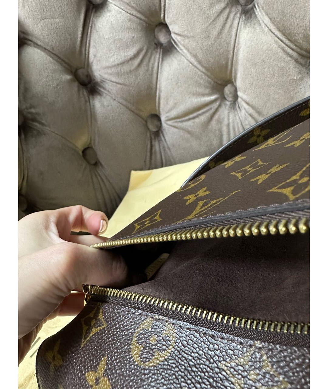LOUIS VUITTON Коричневая кожаная сумка тоут, фото 8