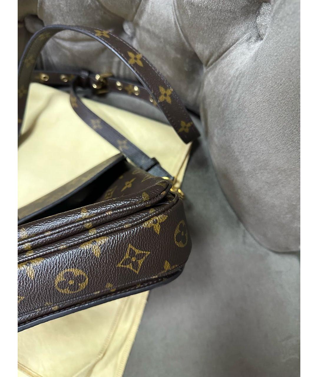 LOUIS VUITTON Коричневая кожаная сумка тоут, фото 5