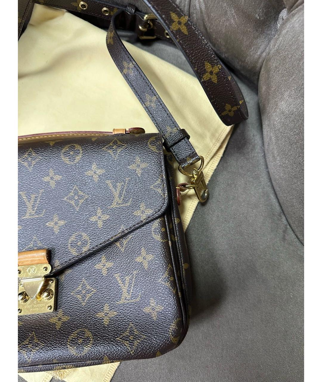 LOUIS VUITTON Коричневая кожаная сумка тоут, фото 3