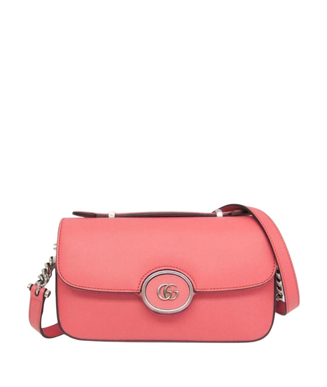 GUCCI Коралловая кожаная сумка через плечо, фото 1