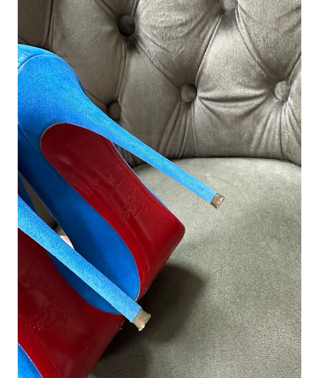 CHRISTIAN LOUBOUTIN Синие замшевые туфли, фото 7