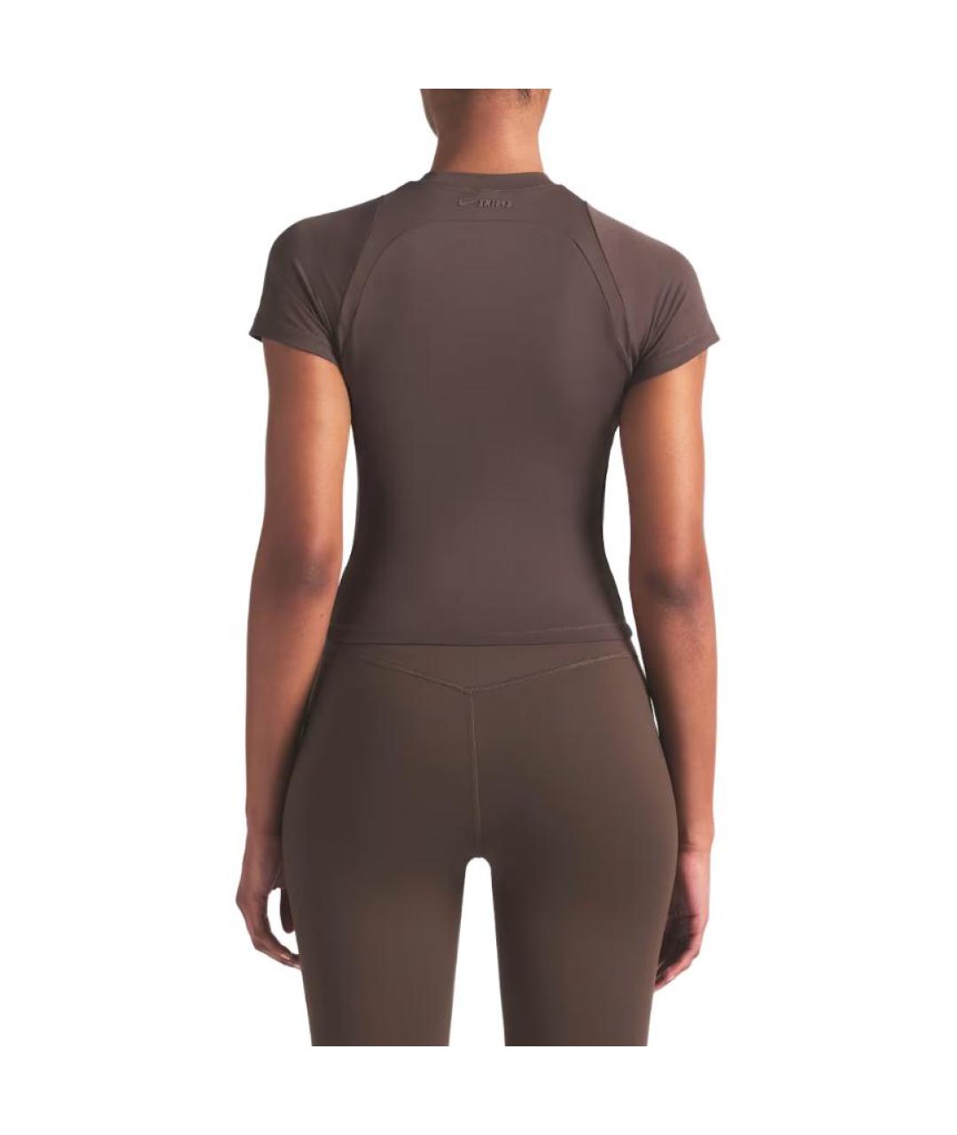 NIKE Коричневая синтетическая футболка, фото 3