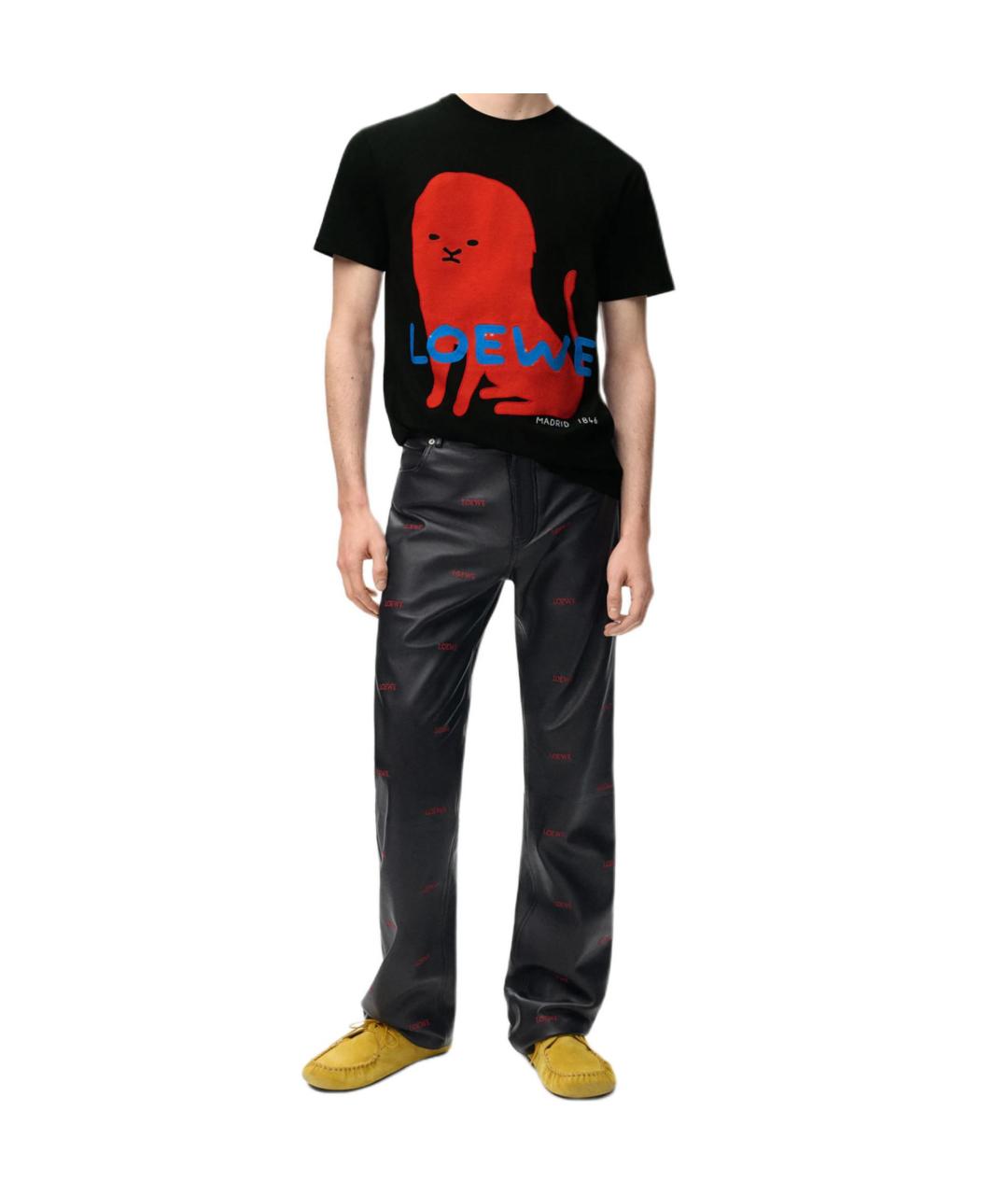 LOEWE Черная хлопковая футболка, фото 2