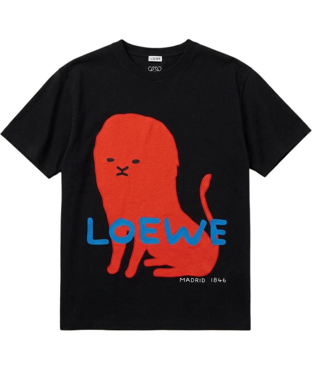 LOEWE Черная хлопковая футболка, фото 1