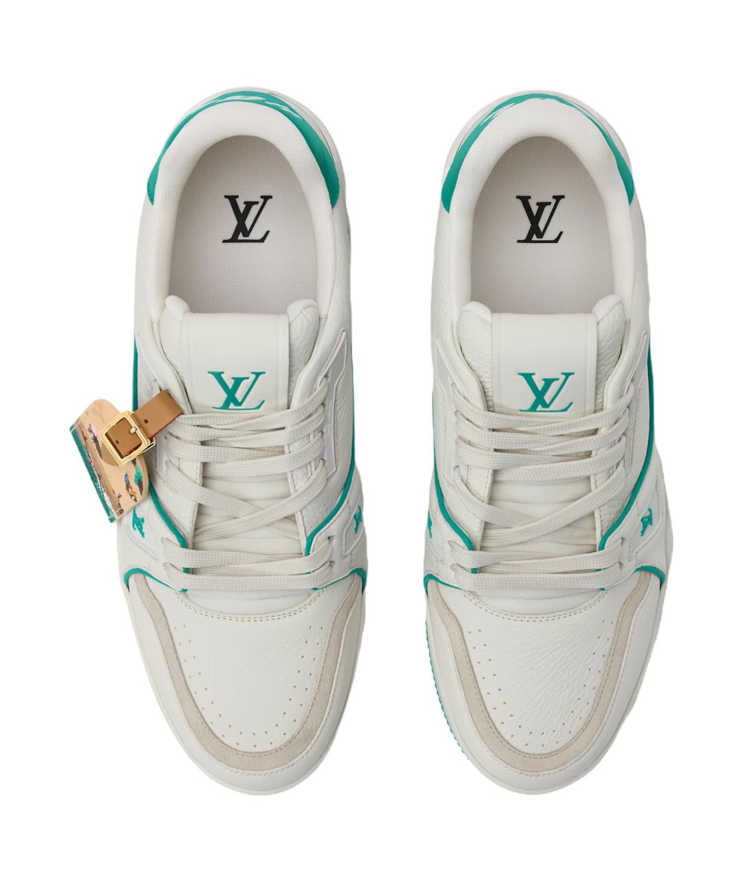 LOUIS VUITTON Синие кожаные низкие кроссовки / кеды, фото 4