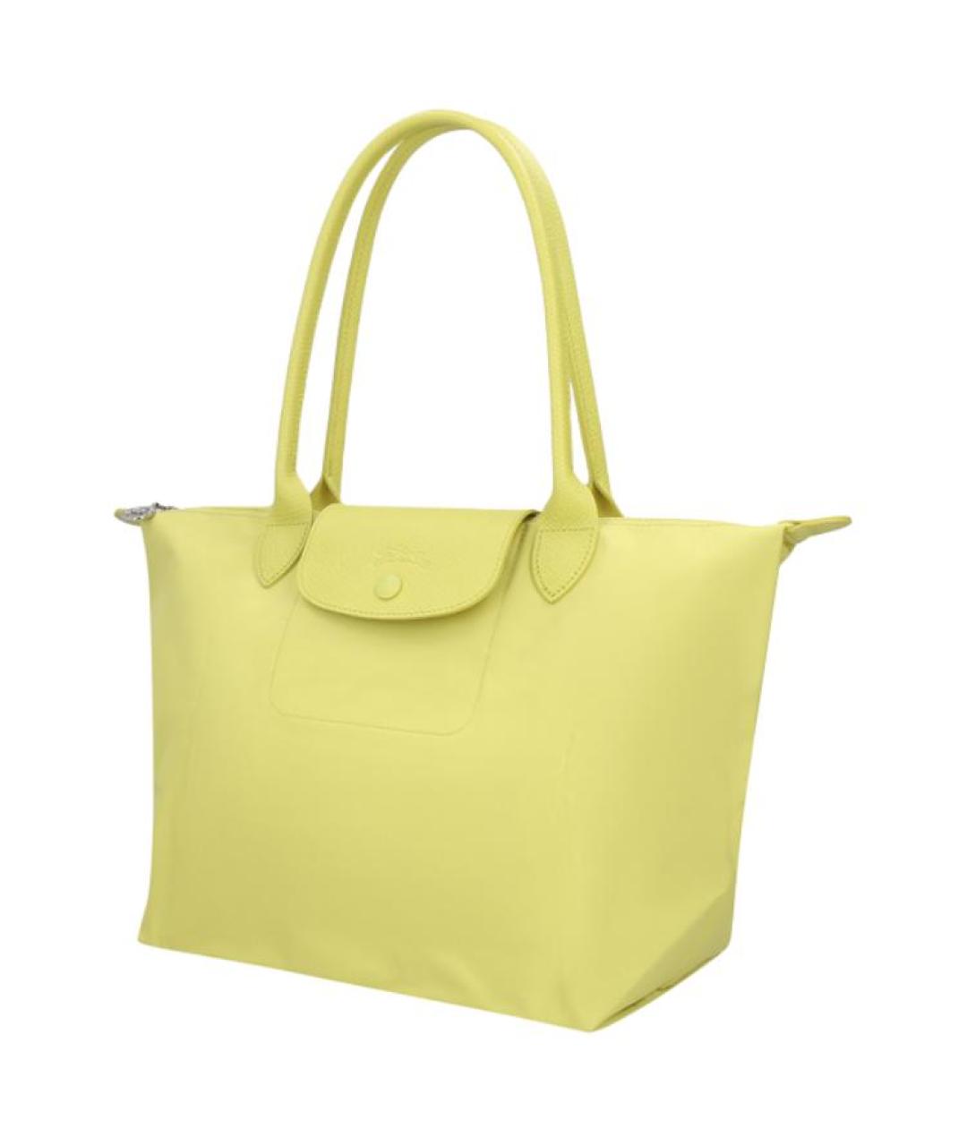 LONGCHAMP Желтая синтетическая сумка тоут, фото 2