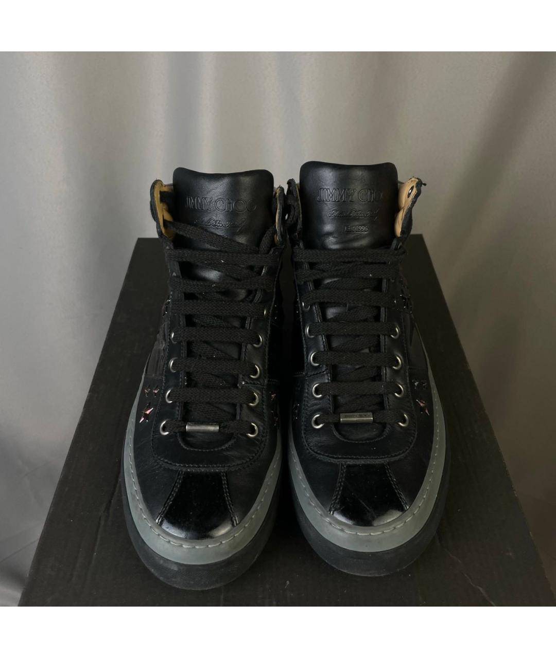 JIMMY CHOO Черные высокие кроссовки / кеды, фото 3