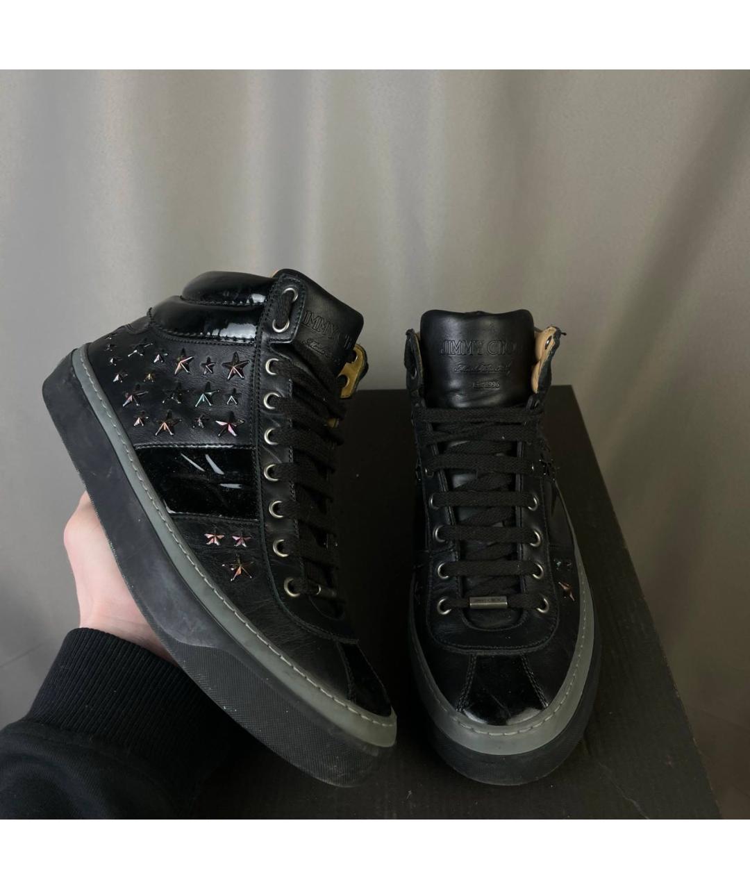 JIMMY CHOO Черные высокие кроссовки / кеды, фото 2