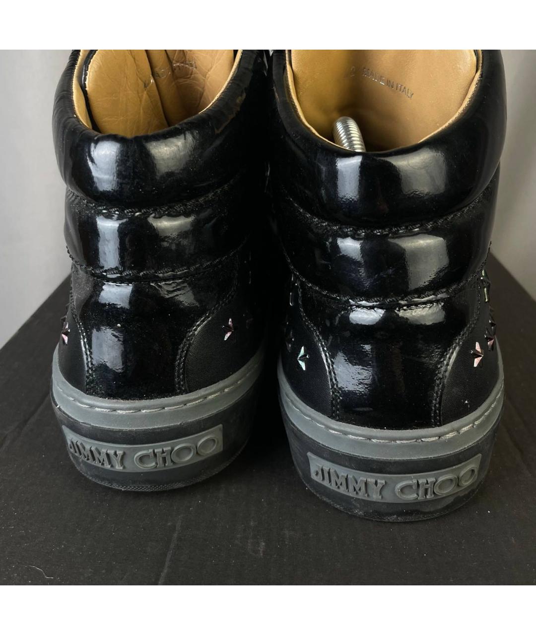 JIMMY CHOO Черные высокие кроссовки / кеды, фото 4