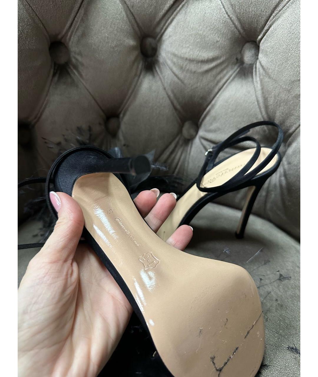 GIANVITO ROSSI Черные текстильные босоножки, фото 4