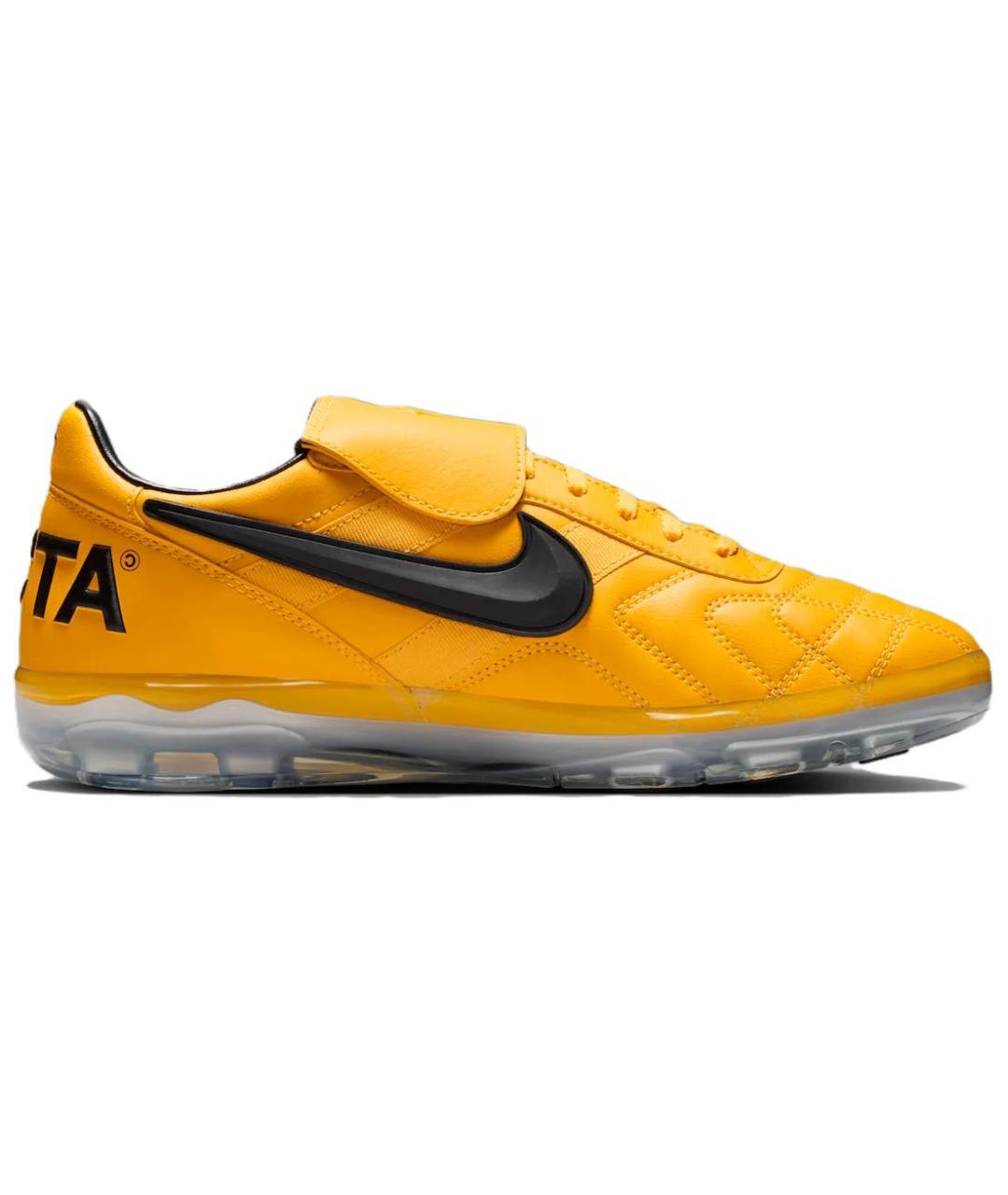 NIKE Желтые кожаные низкие кроссовки / кеды, фото 2