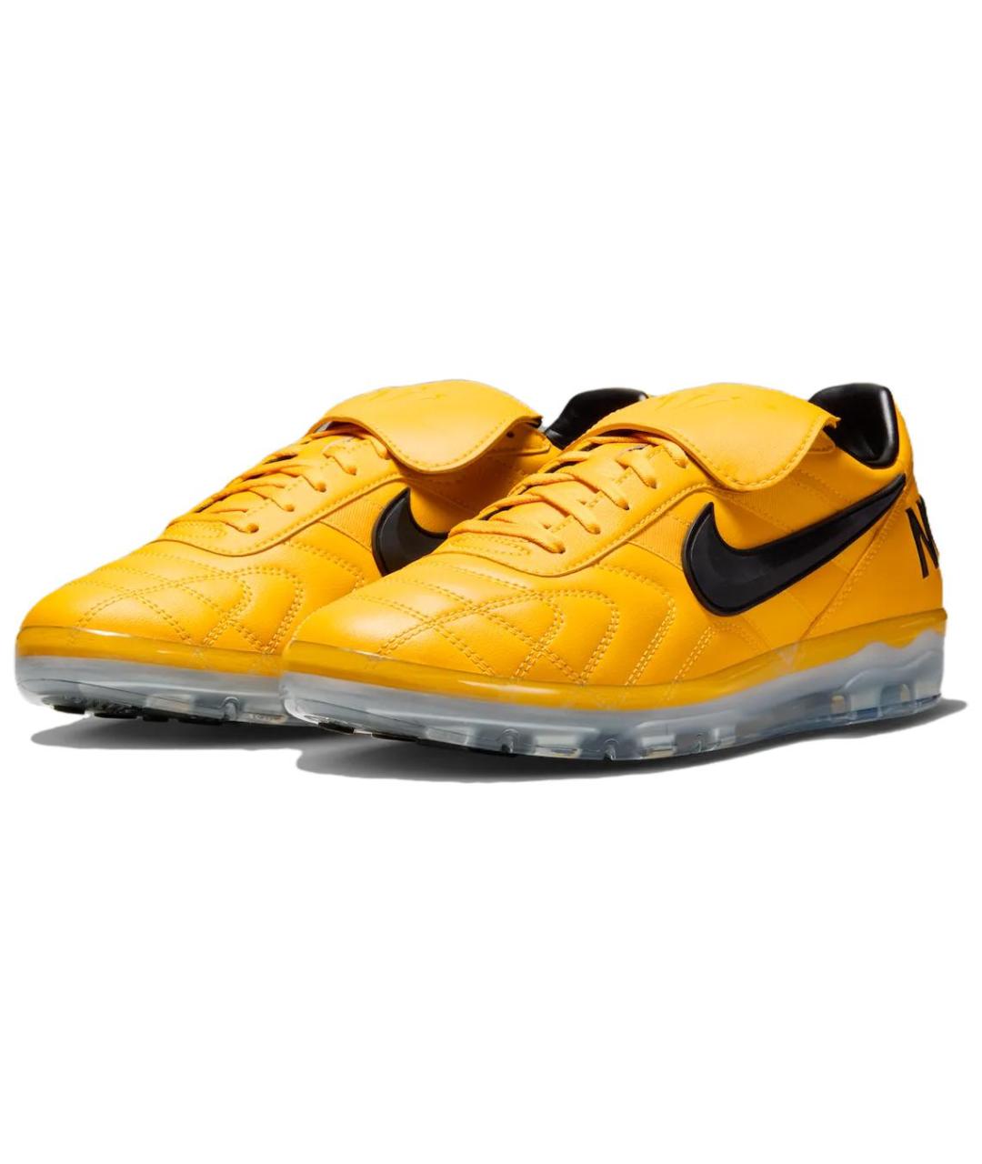 NIKE Желтые кожаные низкие кроссовки / кеды, фото 3