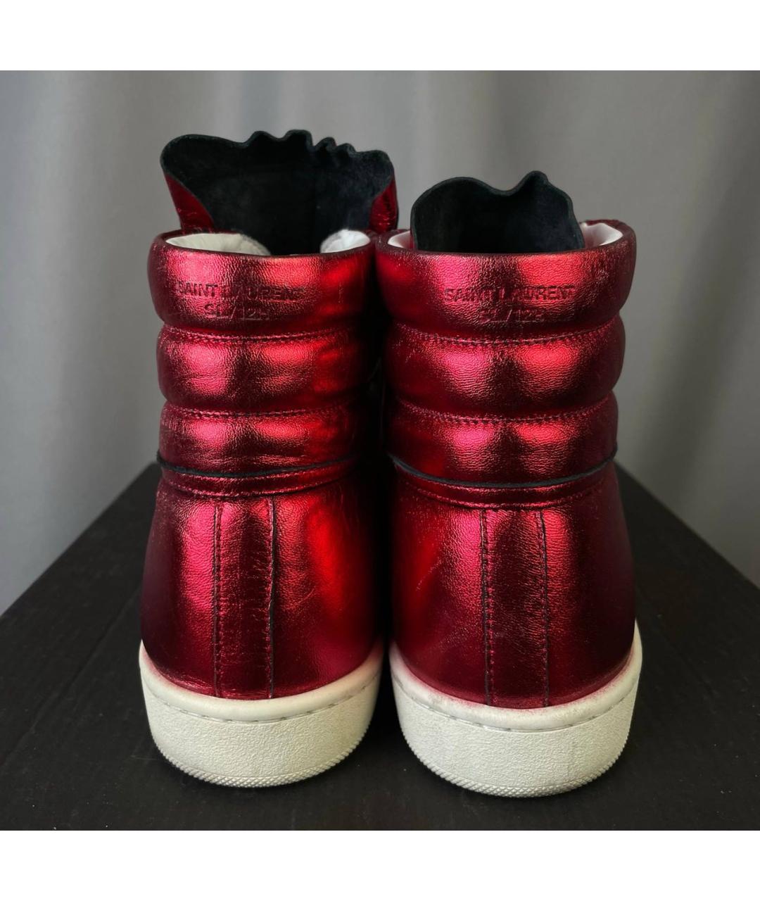 SAINT LAURENT Красные высокие кроссовки / кеды, фото 4