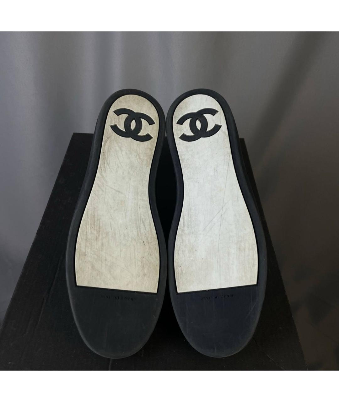 CHANEL Белые кожаные высокие кроссовки / кеды, фото 5