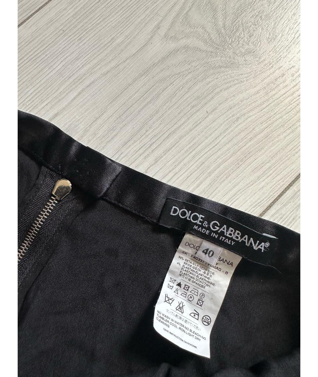 DOLCE&GABBANA Черная юбка мини, фото 3