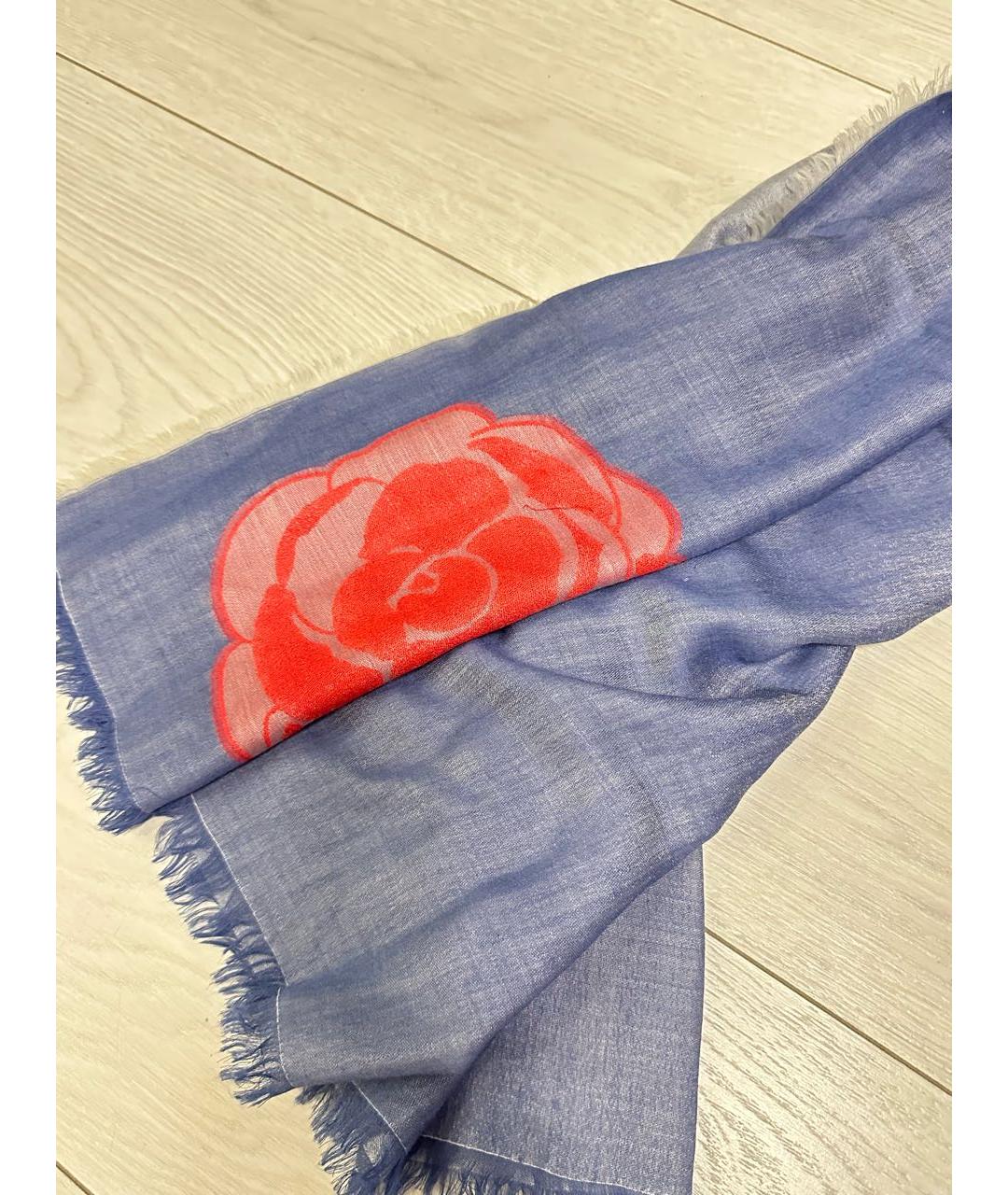CHANEL Синий шарф, фото 3