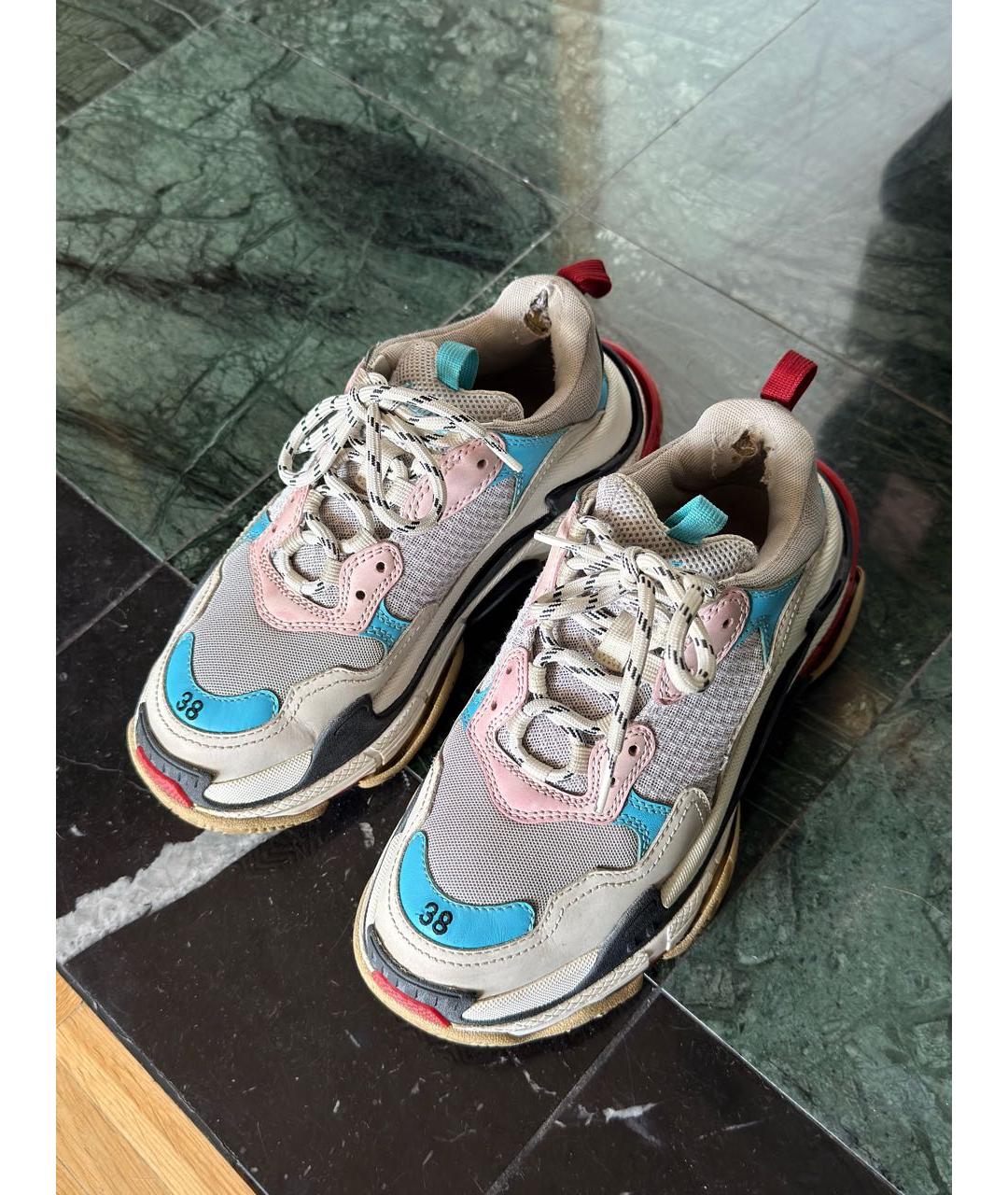BALENCIAGA Мульти кожаные кроссовки, фото 5